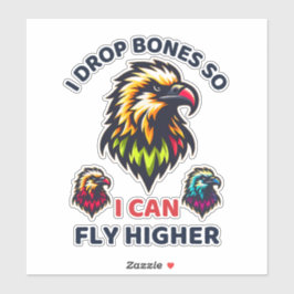 Pegatina Vultura de barba simbolizando fuerza y rareza