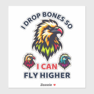 Pegatina Vultura de barba simbolizando fuerza y rareza