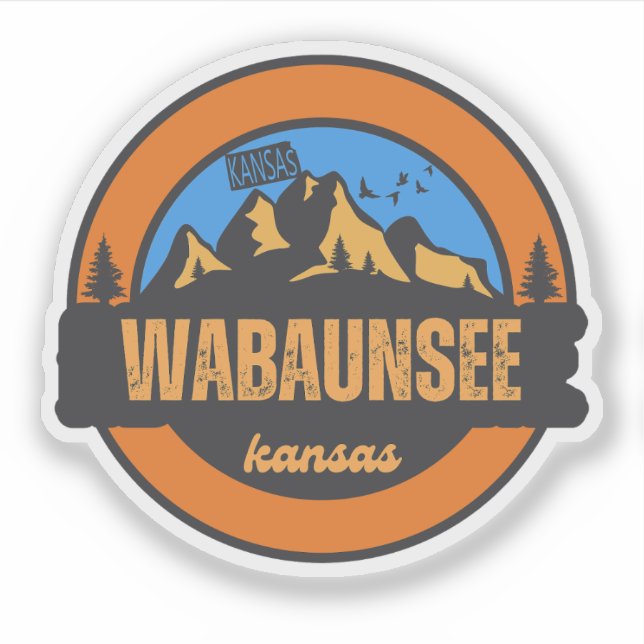 Pegatina Wabaunsee, Kansas (Anverso)