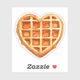 Pegatina Waffle con forma de corazón