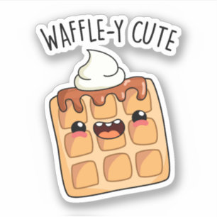 Pegatina Waffle-y Funny Waffle Pun