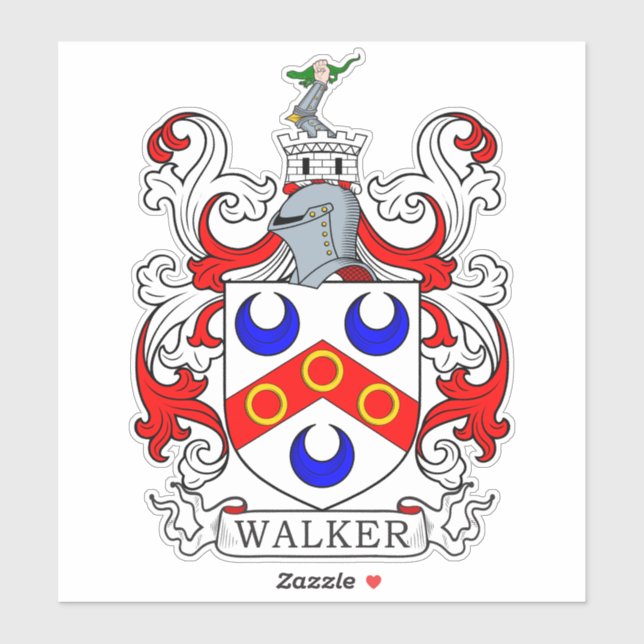 Pegatina Walker Family Crest (Hoja)