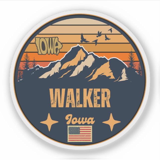Pegatina Walker, Iowa (Anverso)