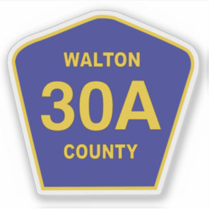 Pegatina Walton County 30A Highway Rótulo Florida