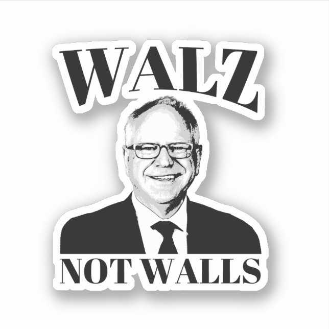Pegatina Walz not Walls (Anverso)