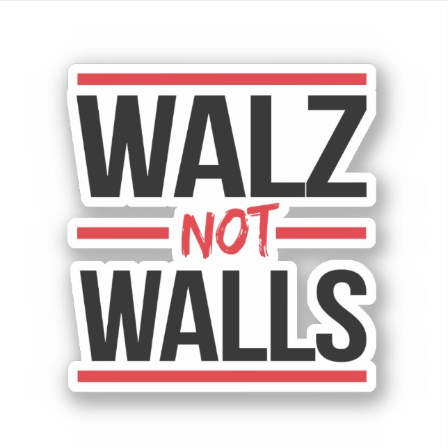 Pegatina Walz NOT Walls (Anverso)