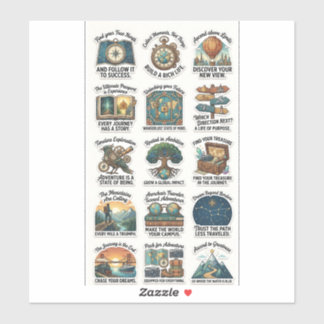 Pegatina Wander Wisdom – Paquete de Stickers de Viaje Inspi