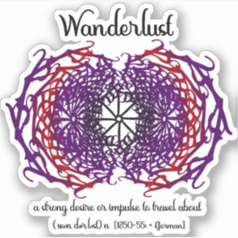 Pegatina Wanderlust Texto gráfico Arte Mandala + Significad