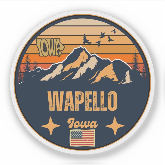 Pegatina Wapello, Iowa (Anverso)