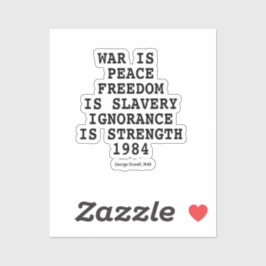 Pegatina “War Is Peace” Orwell — Dystopia Series