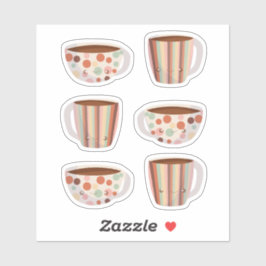 Pegatina Warm Circle Pattern On Cups Of Coffee