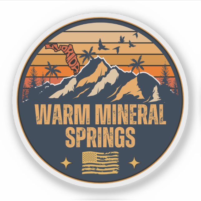 Pegatina Warm Mineral Springs, Florida  (Anverso)