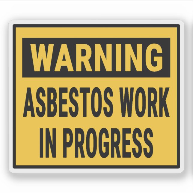 Pegatina Warning Asbestos Work in Progress  (Anverso)
