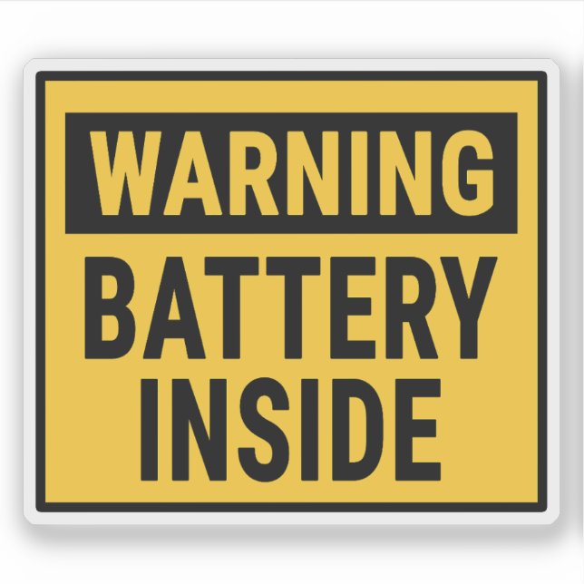 Pegatina Warning Battery Inside  (Anverso)