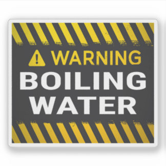 Pegatina Warning Boiling Water