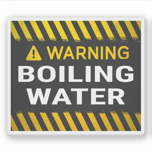 Pegatina Warning Boiling Water (Anverso)