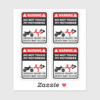 Pegatina Warning Do Not Touch My Motorbike Vinyl Stickers
