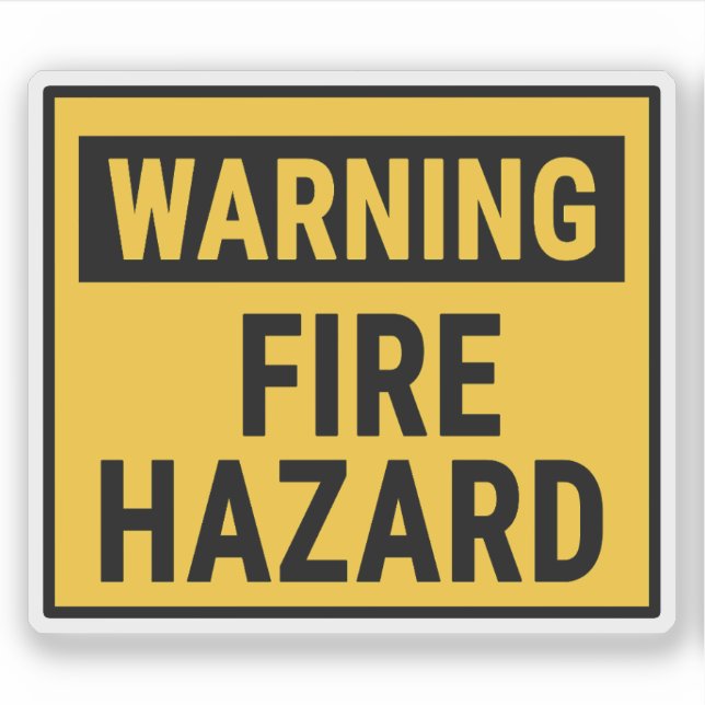 Pegatina Warning Fire Hazard  (Anverso)