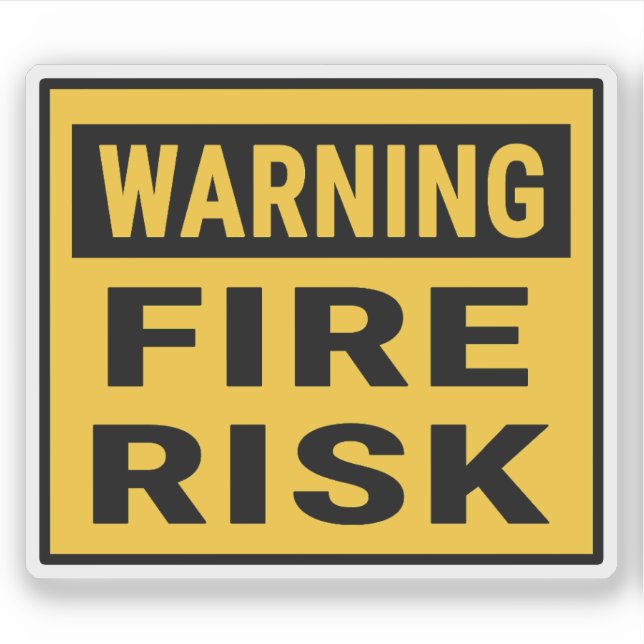 Pegatina Warning Fire Risk (Anverso)