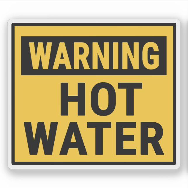 Pegatina Warning Hot Water  (Anverso)