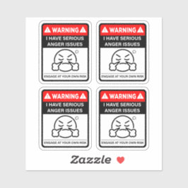Pegatina Warning I Have Serious Anger Issues Vinyl Stickers