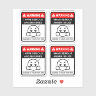 Pegatina Warning I Have Serious Anger Issues Vinyl Stickers