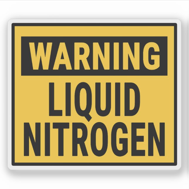 Pegatina Warning Liquid Nitrogen  (Anverso)