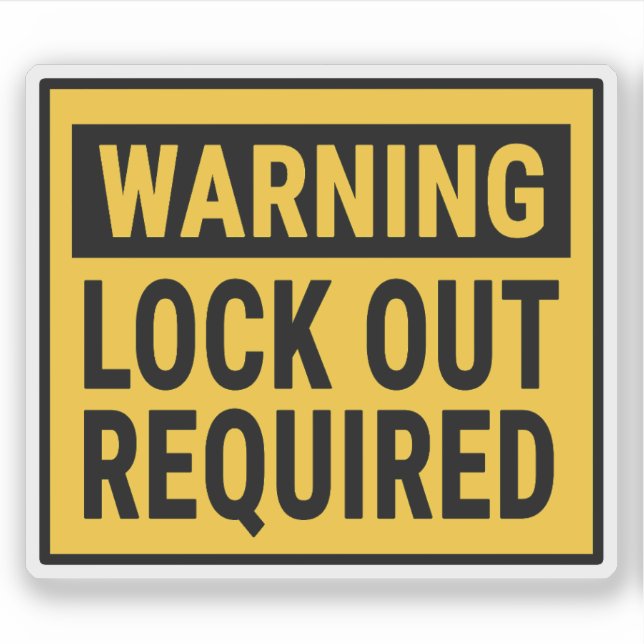 Pegatina Warning Lock Out Required  (Anverso)
