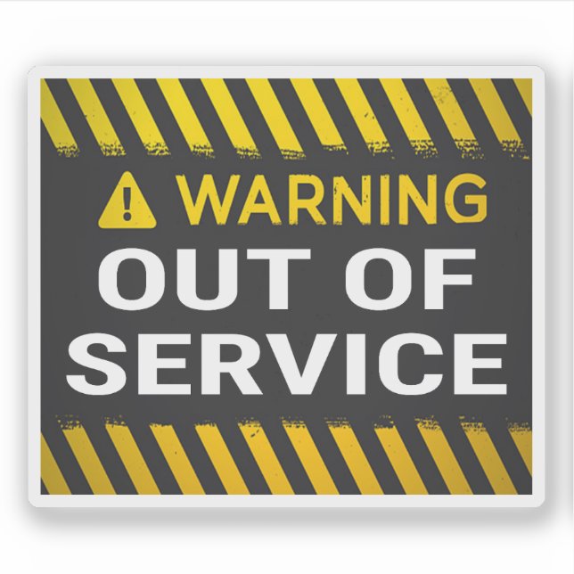 Pegatina Warning Out of Service  (Anverso)
