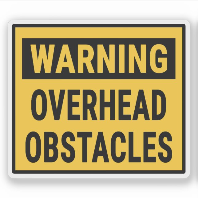 Pegatina Warning Overhead Obstacles  (Anverso)