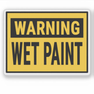 Pegatina Warning Wet Paint Sign
