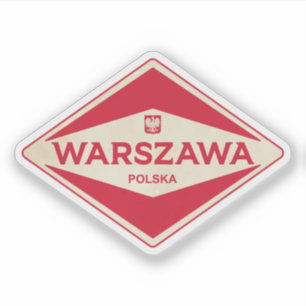 Pegatina Warszawa Polonia Vintage