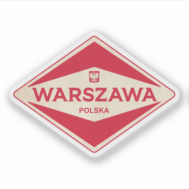 Pegatina Warszawa Polonia Vintage (Anverso)