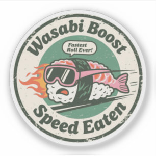 Pegatina Wasabi Boost Velocidad Comida Sushi de Carreras