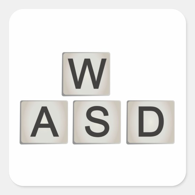 Pegatina WASD - Teclado retro (Anverso)