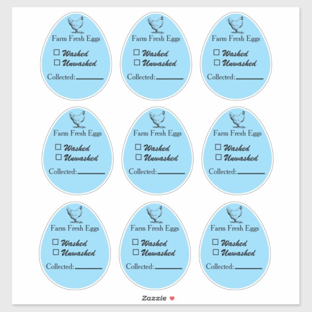 Pegatina Washed or Unwashed Egg Sticker Collected Date (Hoja)