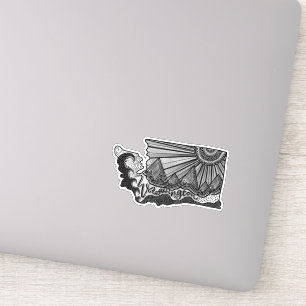 Pegatina Washington lineart