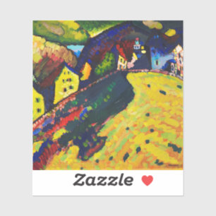 Pegatina Wassily Kandinsky. Casas en Murnau. Expressionismo