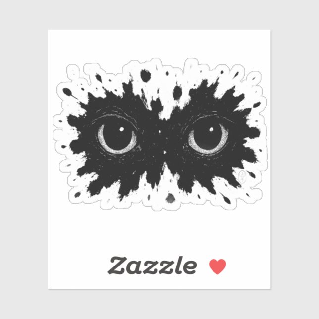 Pegatina Watcher in the Ink: Eye‑Blot Sigil (Hoja)