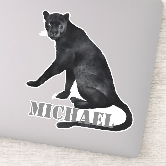 Pegatina Watercolor Black Panther Leopard Personalizado (Detalle)