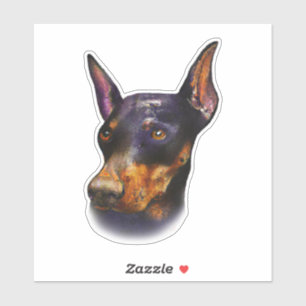 Pegatina Watercolor Doberman Pinscher