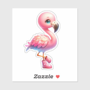Pegatina Watercolor Flamingo Personalizado Clipart