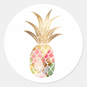 Pegatina Watercolor Gold Pineapple