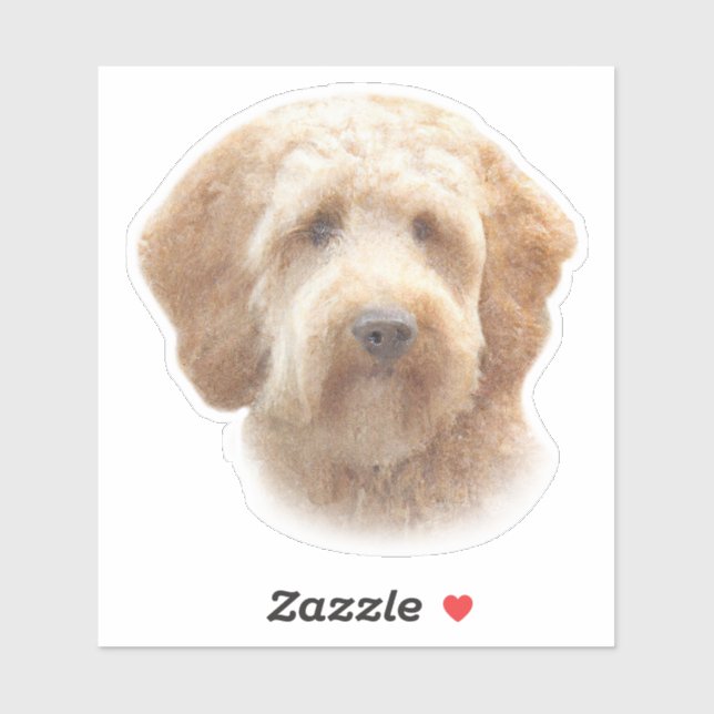 Pegatina Watercolor Goldendoodle (Hoja)