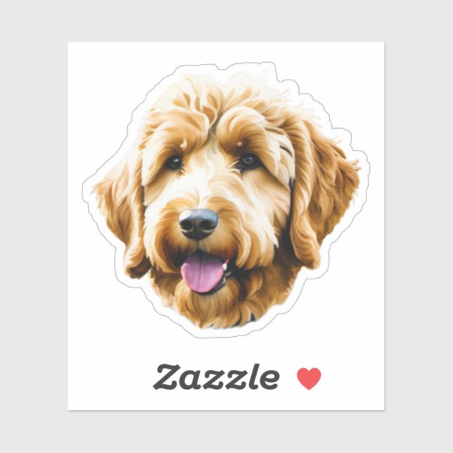 Pegatina Watercolor Goldendoodle (Hoja)