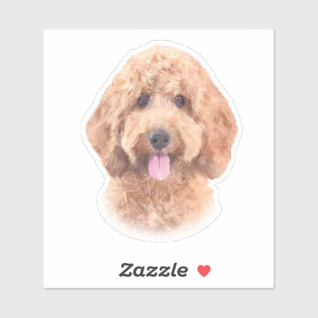 Pegatina Watercolor Goldendoodle (Hoja)