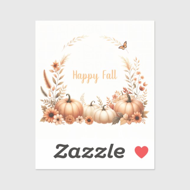 Pegatina Watercolor Happy Fall (Hoja)