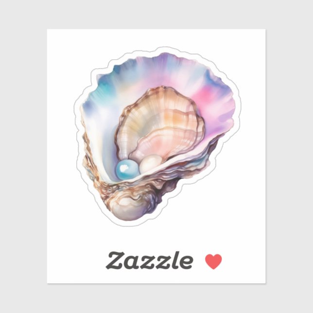 Pegatina Watercolor Oyster (Hoja)