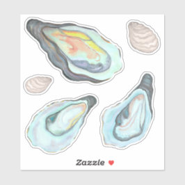 Pegatina Watercolor Oysters Kiss Cut Vinyl