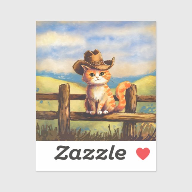 Pegatina Watercolor Painted Cat Dad (Hoja)